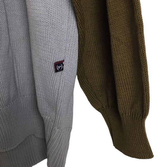 Phat Farm Mens Knit Crewneck Sweater Olive Grey P Logo XL Y2K - Picture 10 of 14